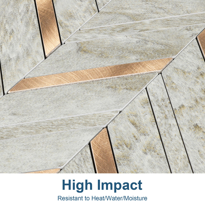 Herringbone Backsplash Peel and Stick Tile Detail