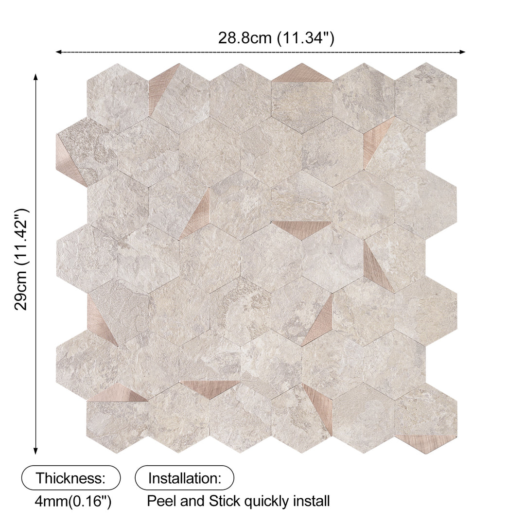 Size chart for self-adhesive wall tiles