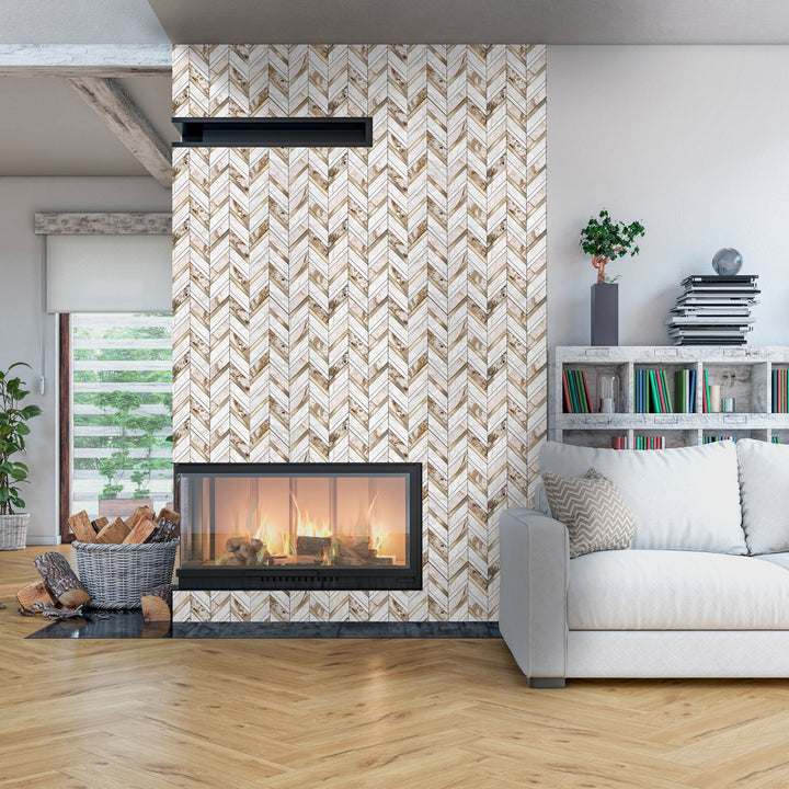 heat resistant peel and stick tile for fireplace