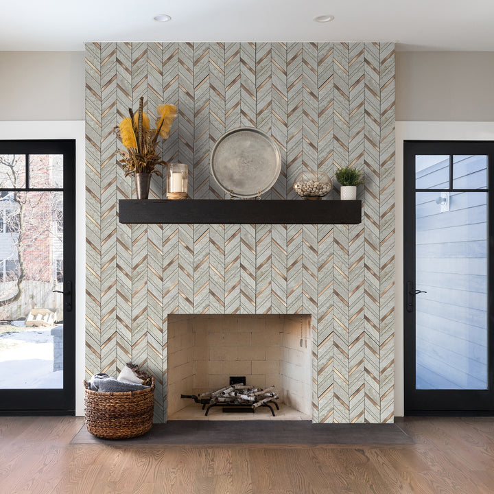 heat resistant peel and stick tile for fireplace