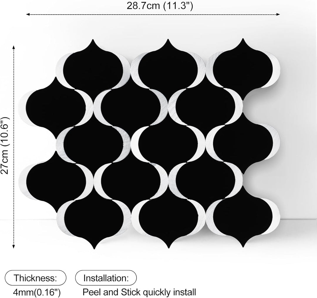 Self-adhesive tile size diagram