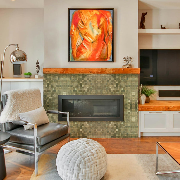 peel and stick tile for fireplace