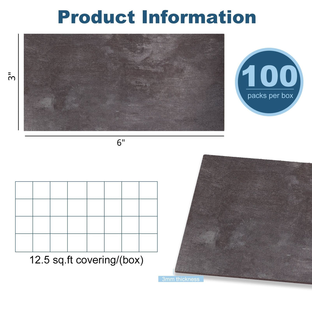 Hazy Taupe Metallic Peel and Stick Backsplash Size