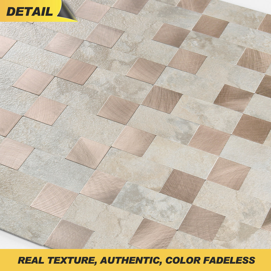 Beige mixed Metal Tile Detail