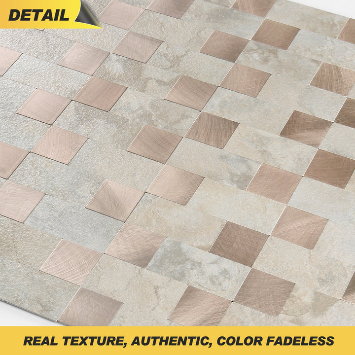 Beige mixed Metal Tile Detail