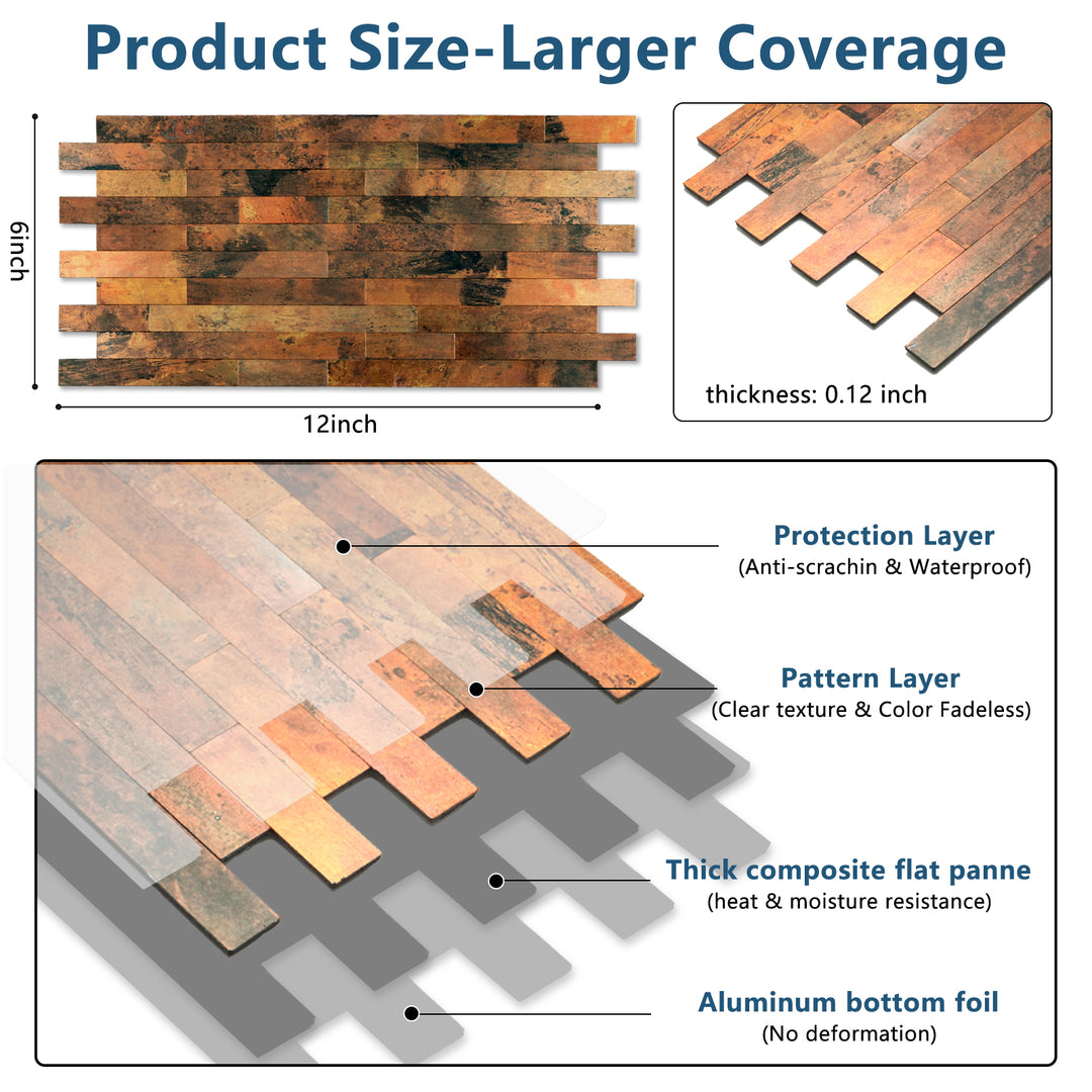 copper tile size