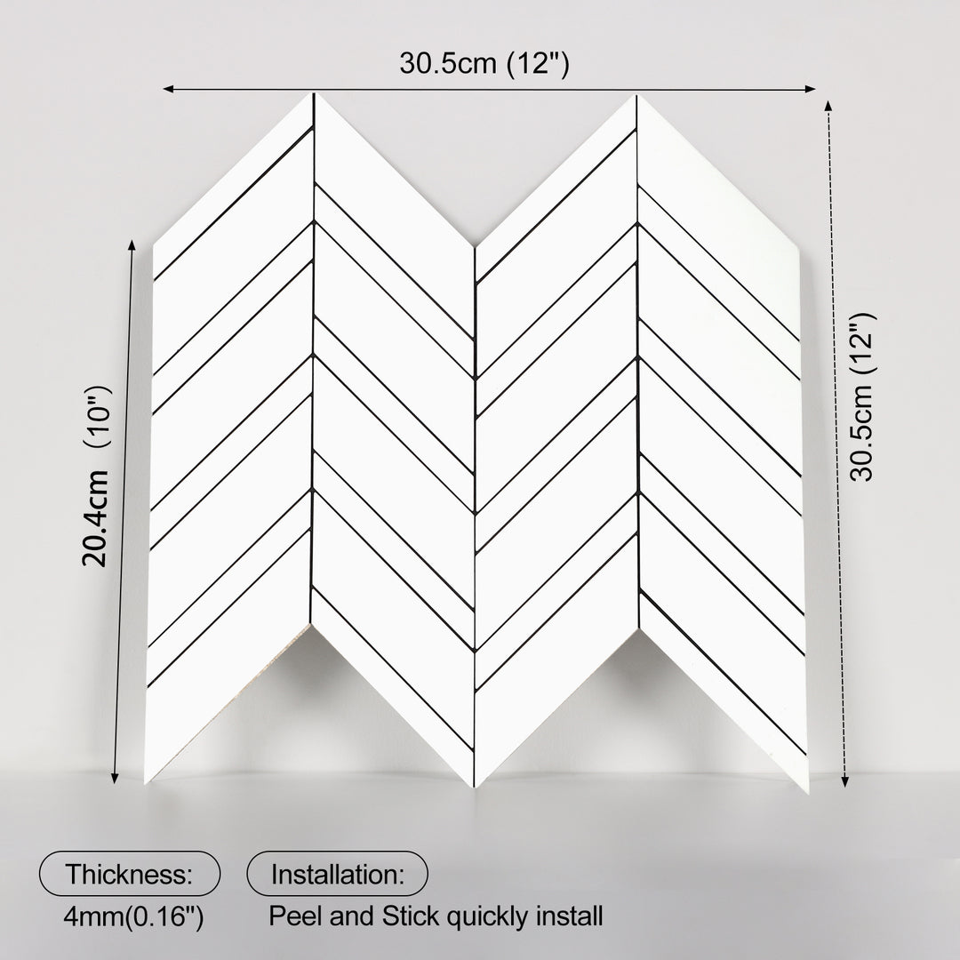 herringbone tile size