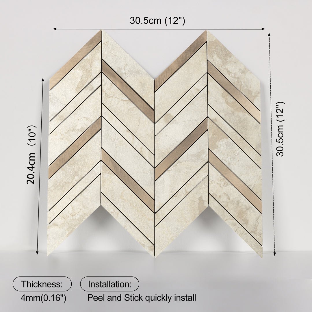 herringbone tile size