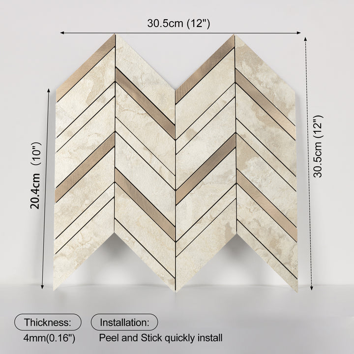 herringbone tile size