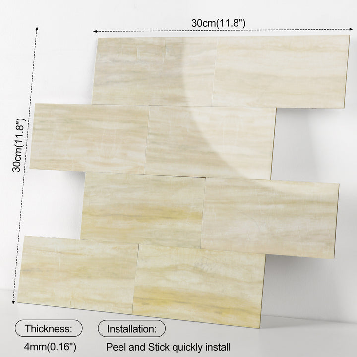 Self-adhesive tile size diagram