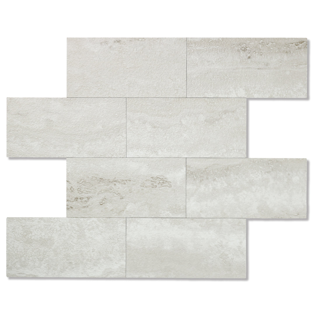 Light Gray Stone Peel and Stick Subway  Tile