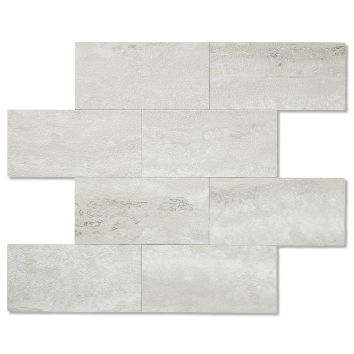 Light Gray Stone Peel and Stick Subway  Tile
