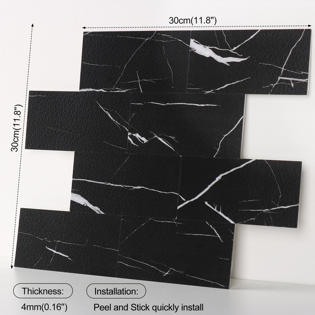 Self-adhesive tile size diagram