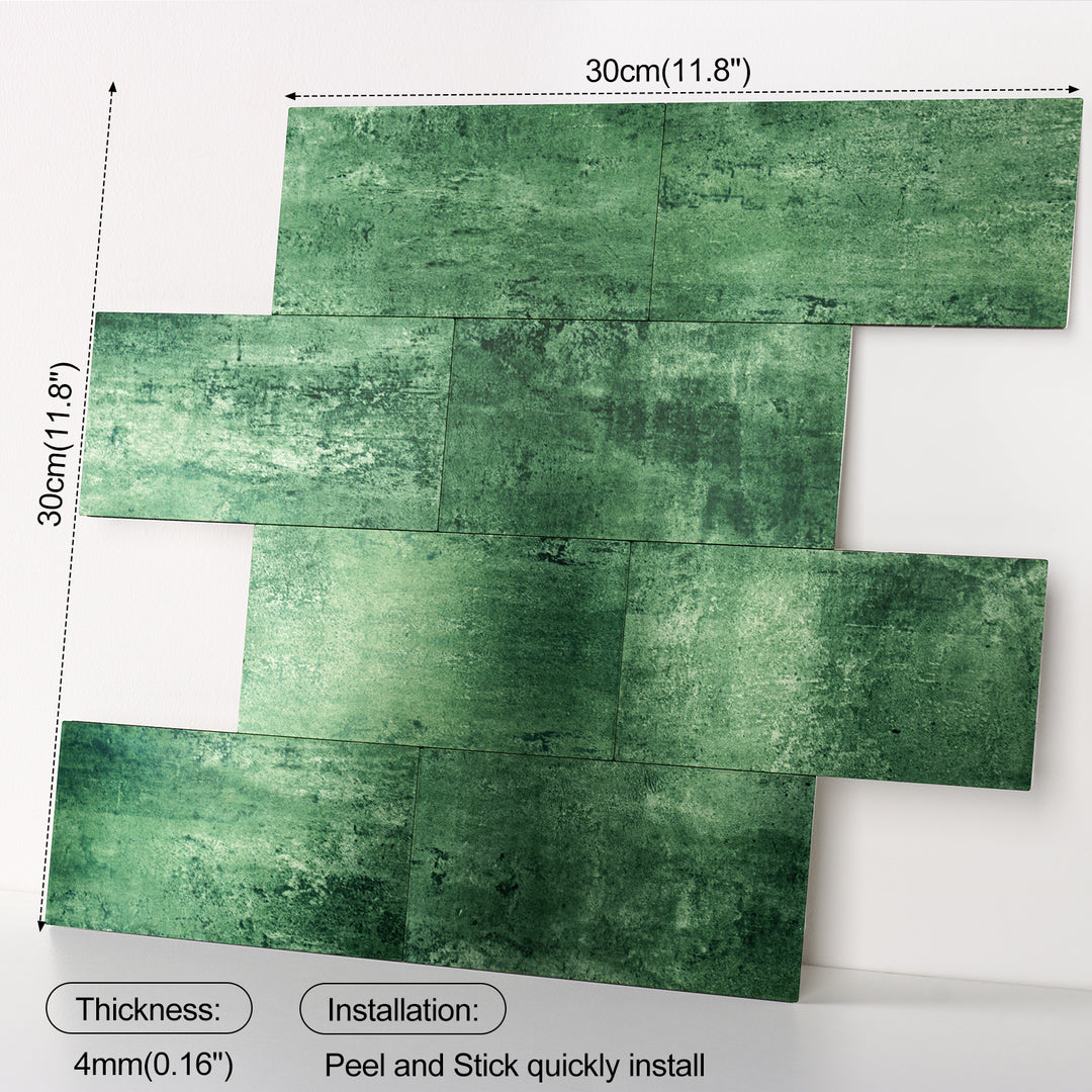 Size chart for self-adhesive wall tiles