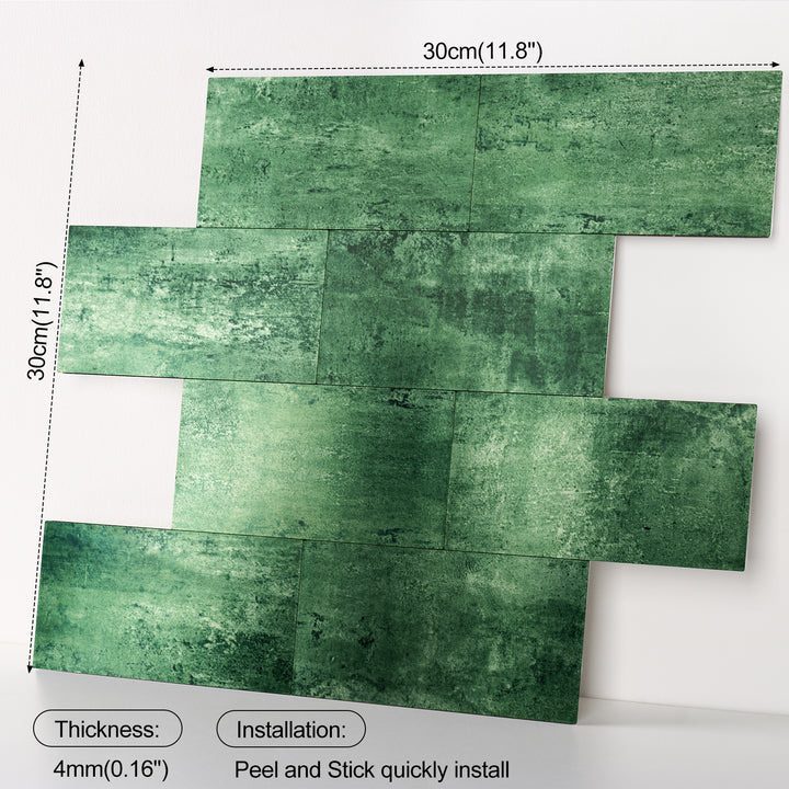 Size chart for self-adhesive wall tiles