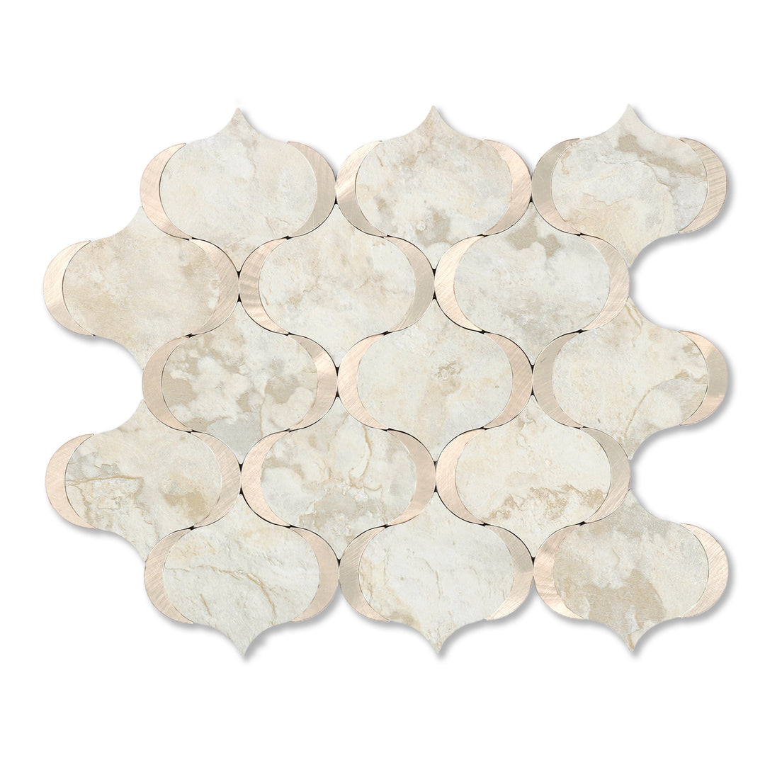 Ecru Beige peel and stick lantern tiles