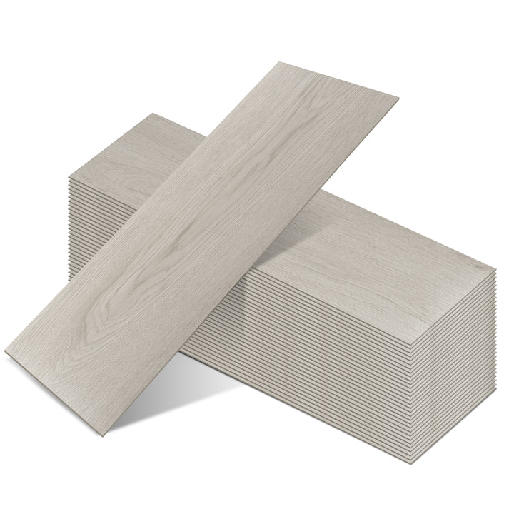 Peel-and-Stick Vinyl Wood Flooring in Ivory Driftwood