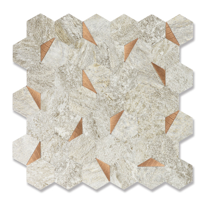 Sandstone beige hexagon tiles