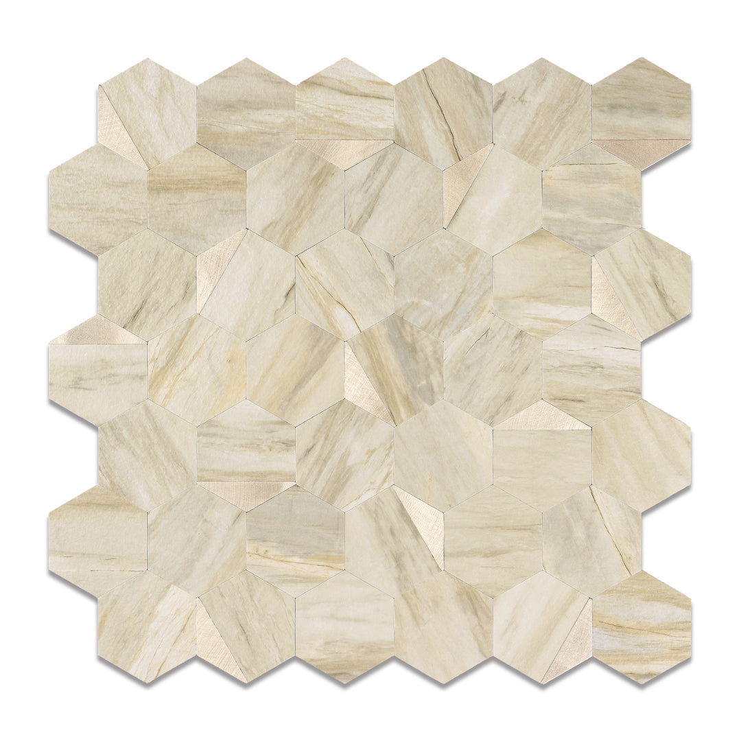  Slate Beige Peel and Stick Hexagon Tiles