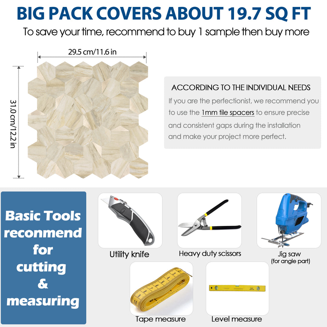 Peel and Stick Backsplash Size