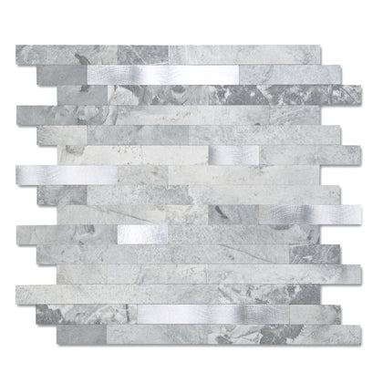 grey stone with metal tile