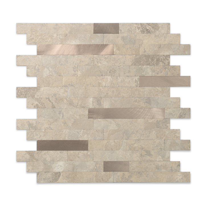 Beige stone linear blend tiles