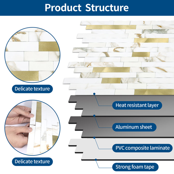 Material structure diagram for self-adhesive wall tiles