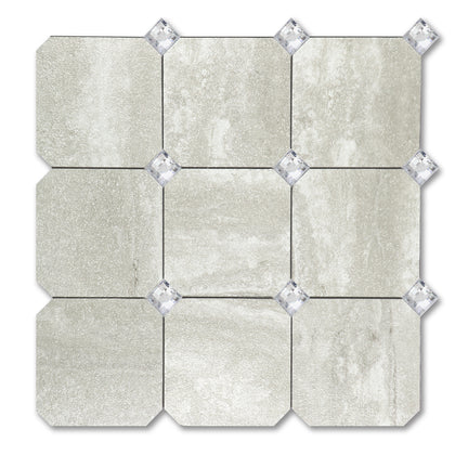 Gray Beige Peel and Stick Diamonds Tile