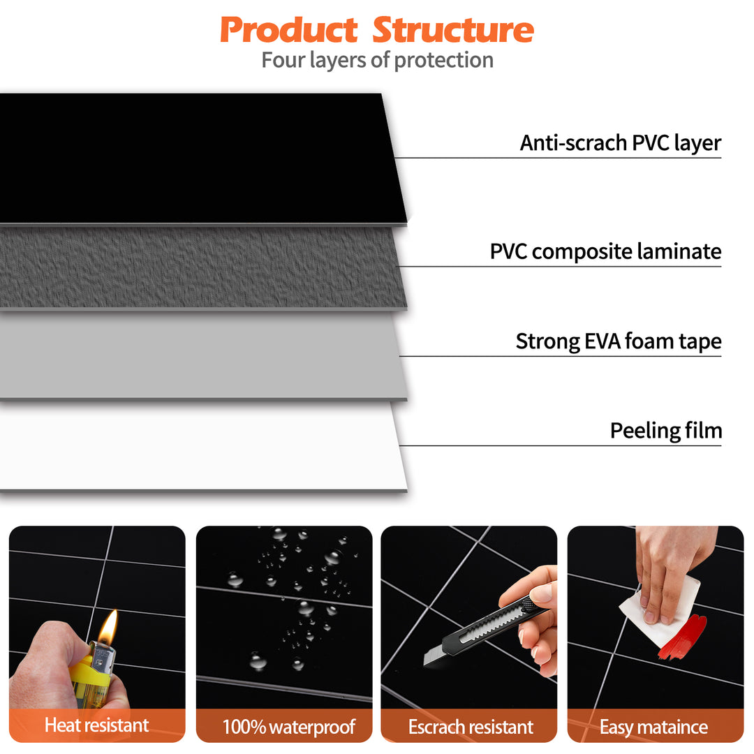 black subway tile structure