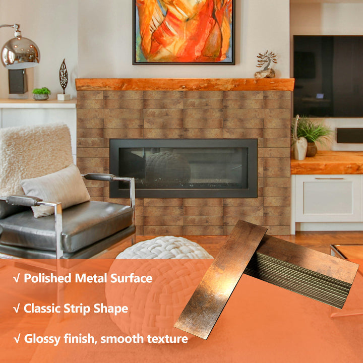 peel and stick copper tile for fireplace