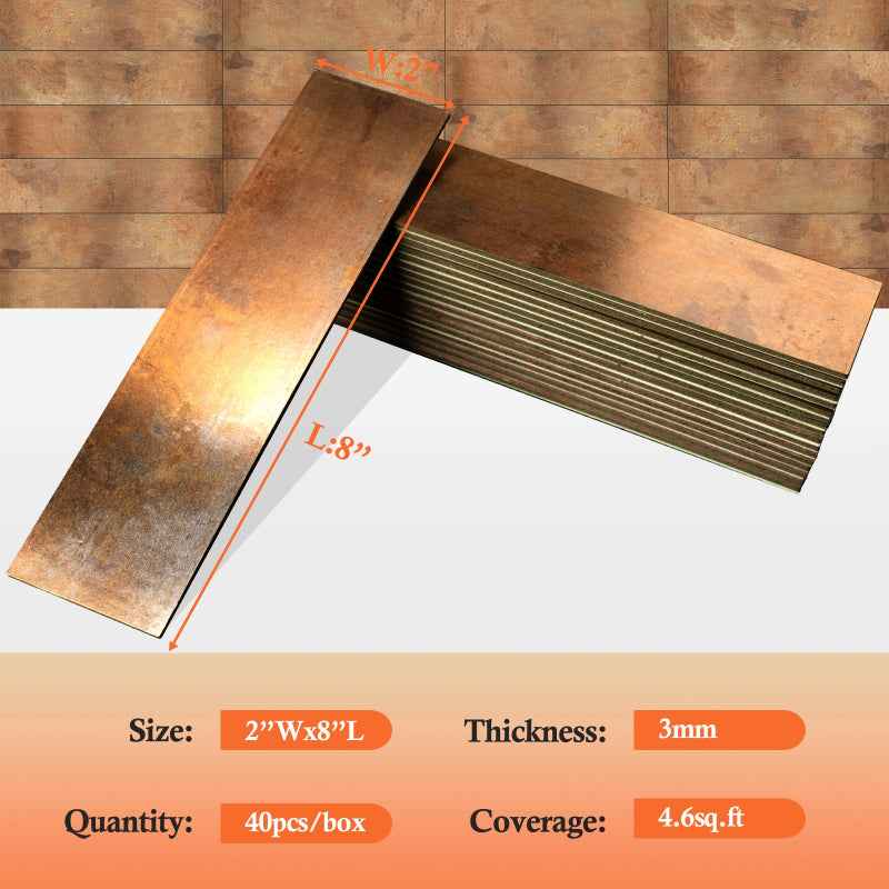 copper tile size