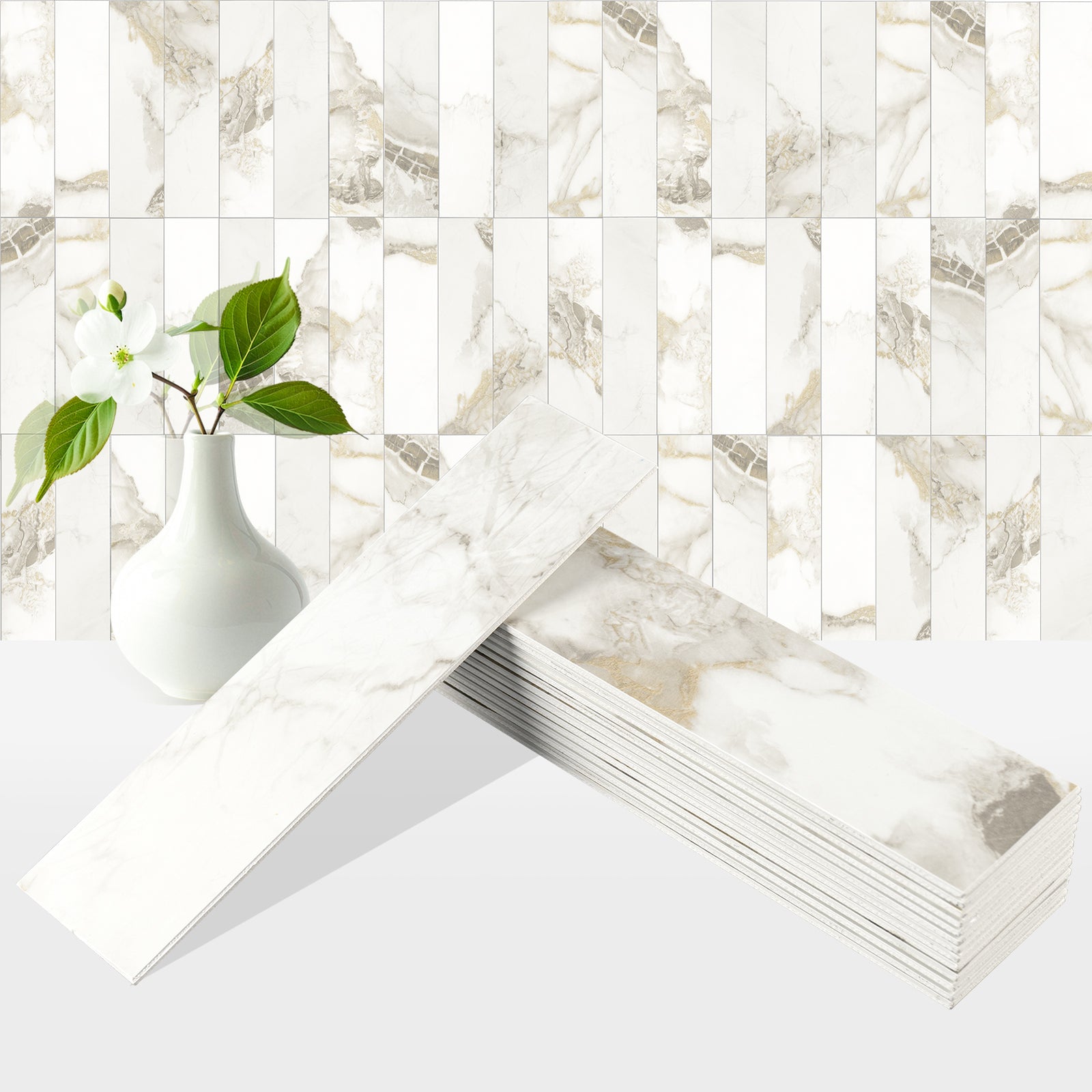 polished marble peel and stick tile