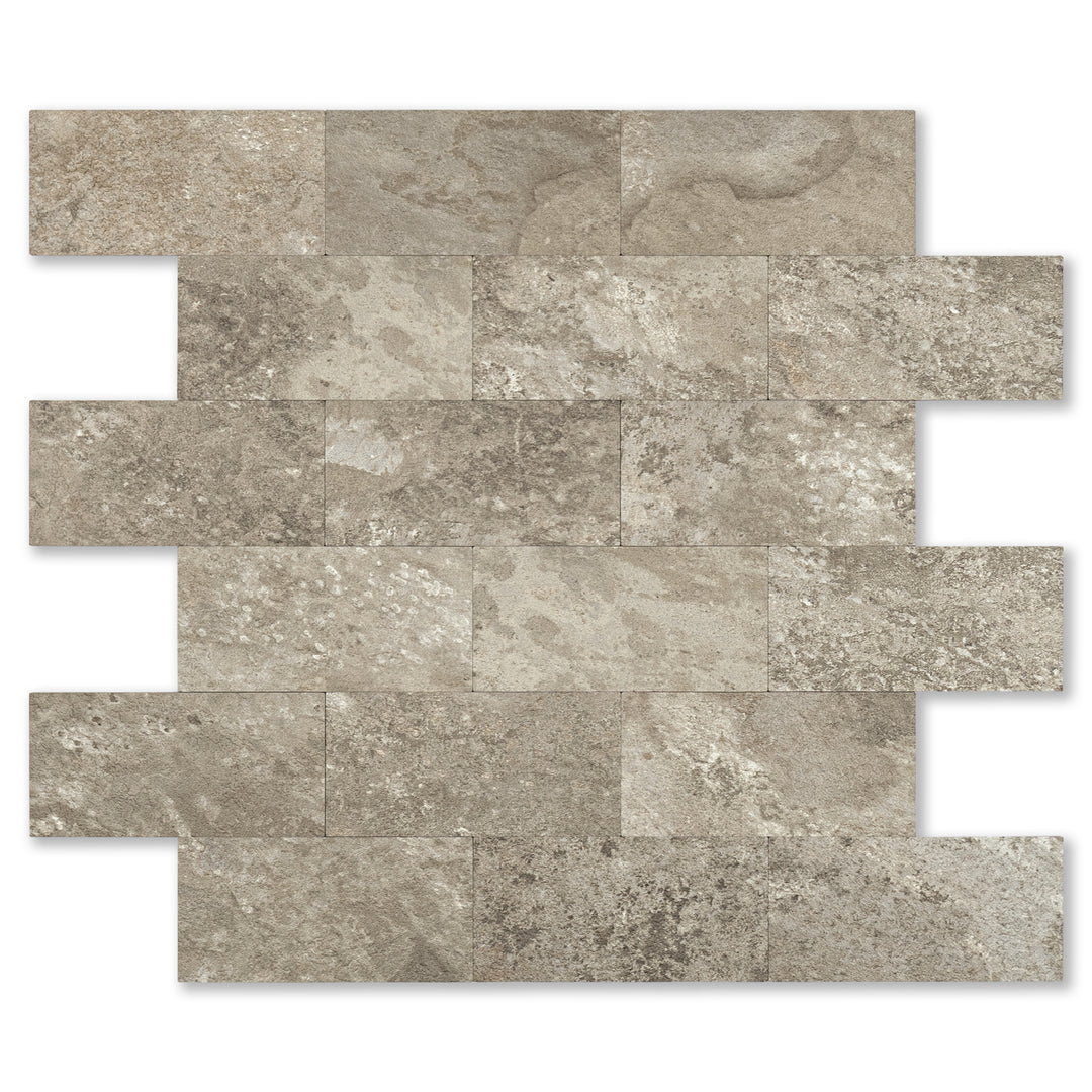 Brownish Stone Subway Backsplash