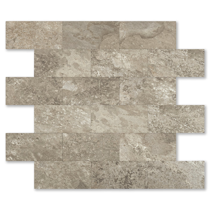 Brownish Stone Subway Backsplash