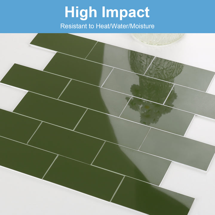 Polished Green Subway Tile Detail