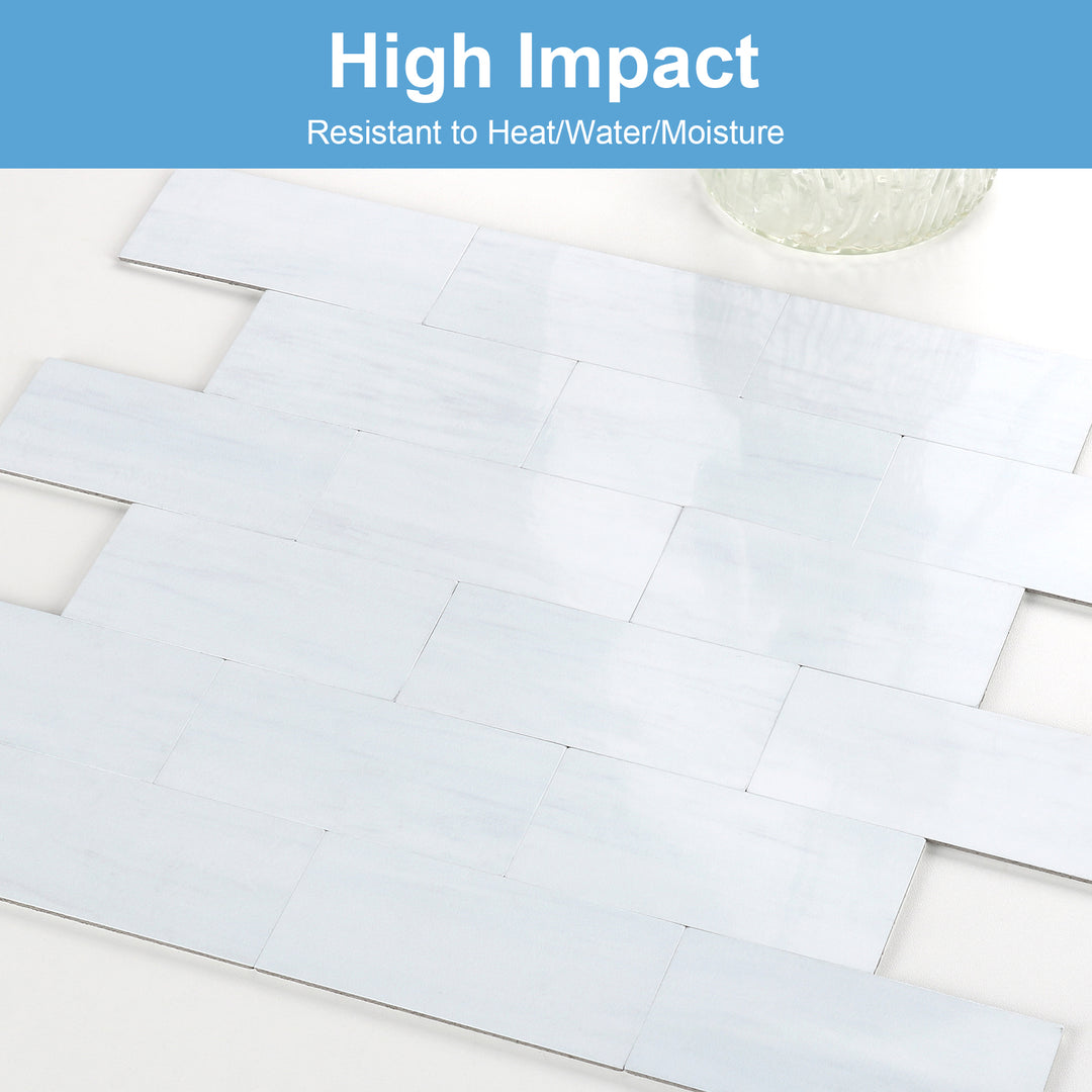 Marble White Grey Subway tile detail