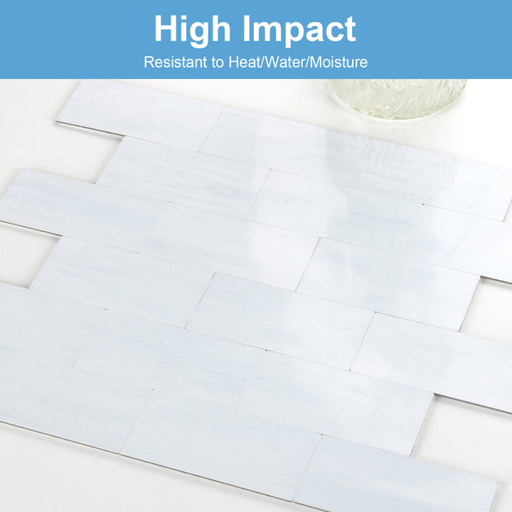 Marble White Grey Subway tile detail