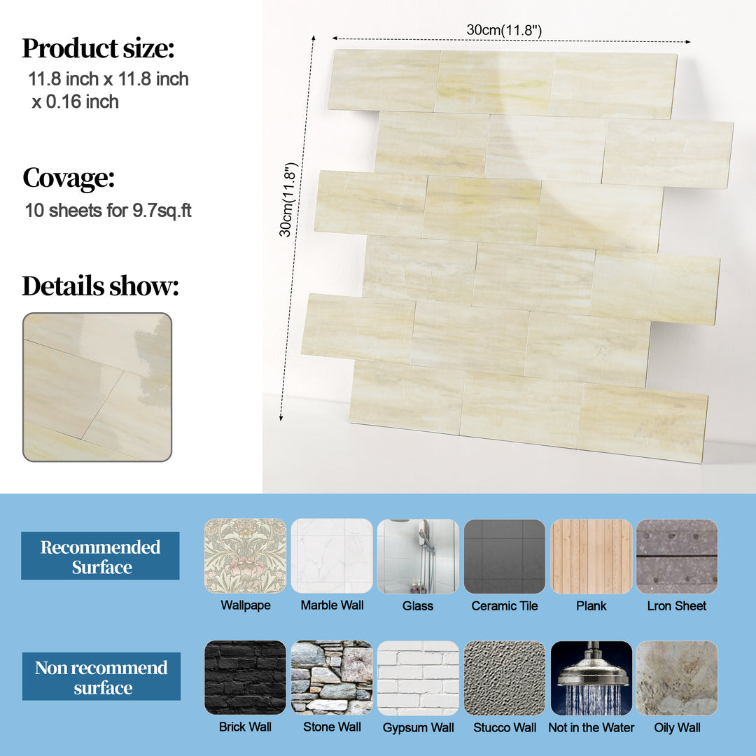 Light Orange Subway Tile Size