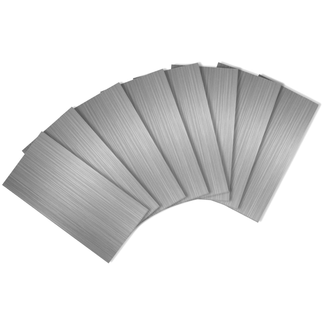 3" x 6" Metallverbundstoff-Spritzschutzfliesen aus Edelstahl zum Abziehen und Aufkleben