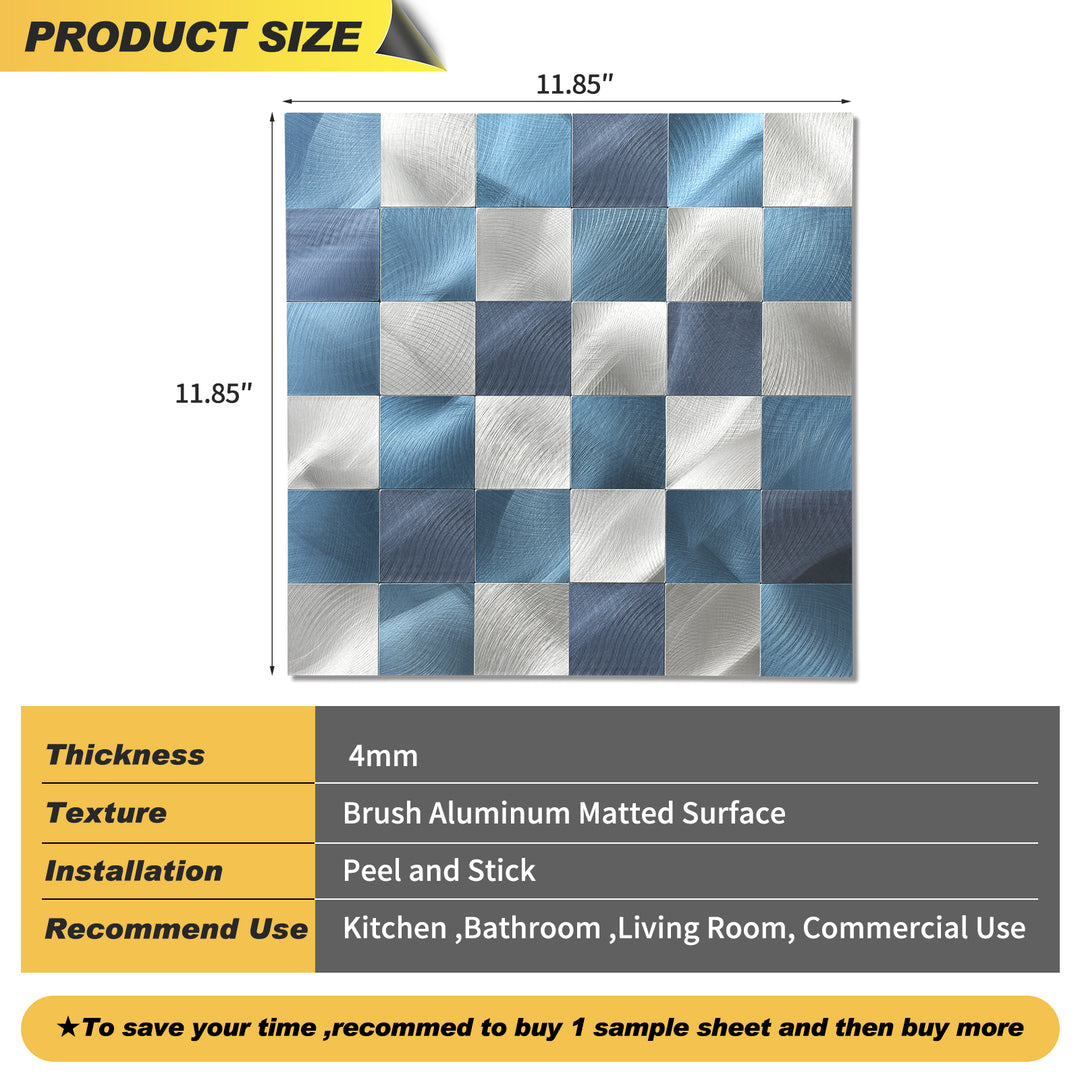 metal tile size