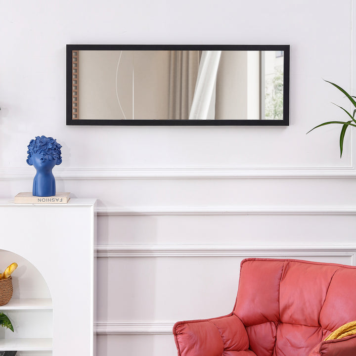 Black Solid Wood Frame Full-length Mirror, Dressing Mirror 44"*16"