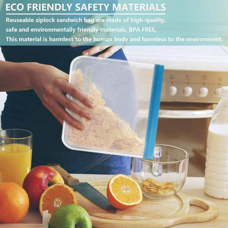 Reusable Storage Leakproof Freezer Bags Storage Bag 10pcs