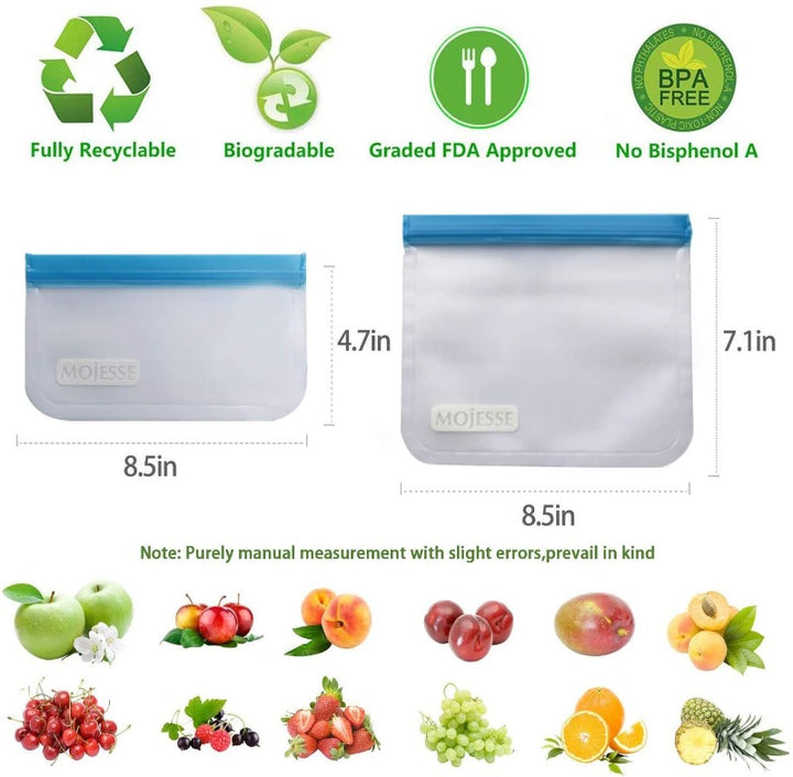 Reusable Storage Leakproof Freezer Bags Storage Bag 10pcs