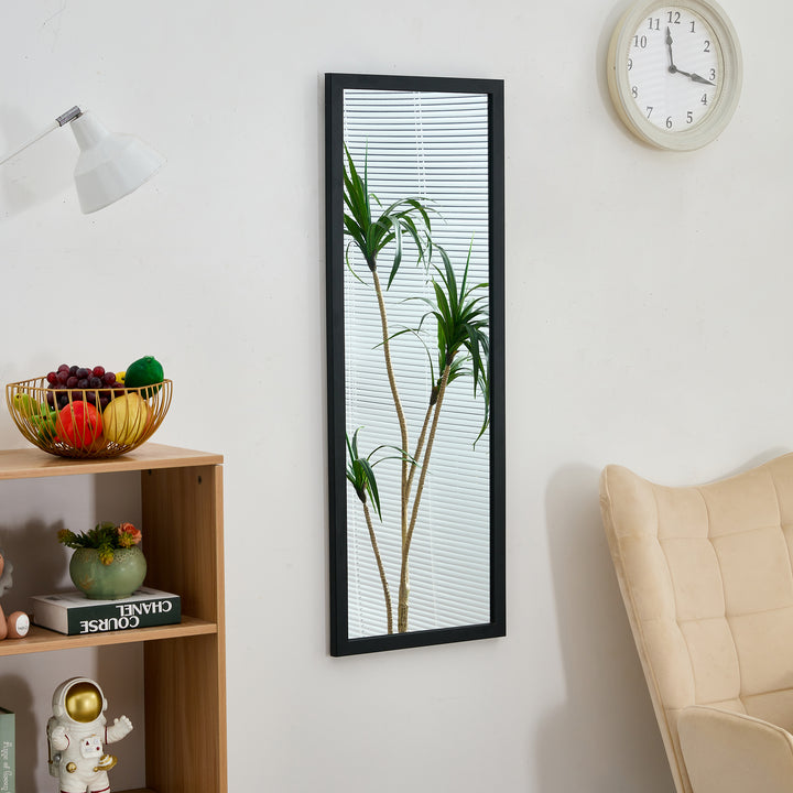 Black Solid Wood Frame Full-length Mirror, Dressing Mirror 44"*16"