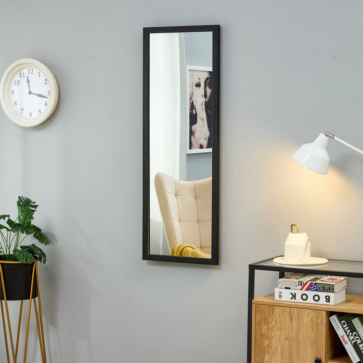 Black Solid Wood Frame Full-length Mirror, Dressing Mirror 44"*16"