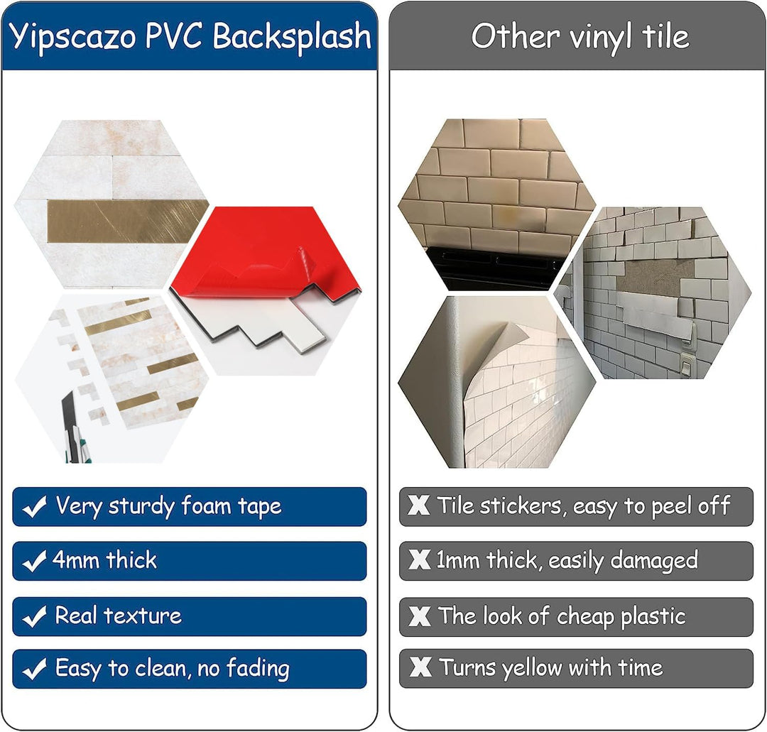 PVC backsplash ideas for kitchen Linear Blend in Brilliance with Gold