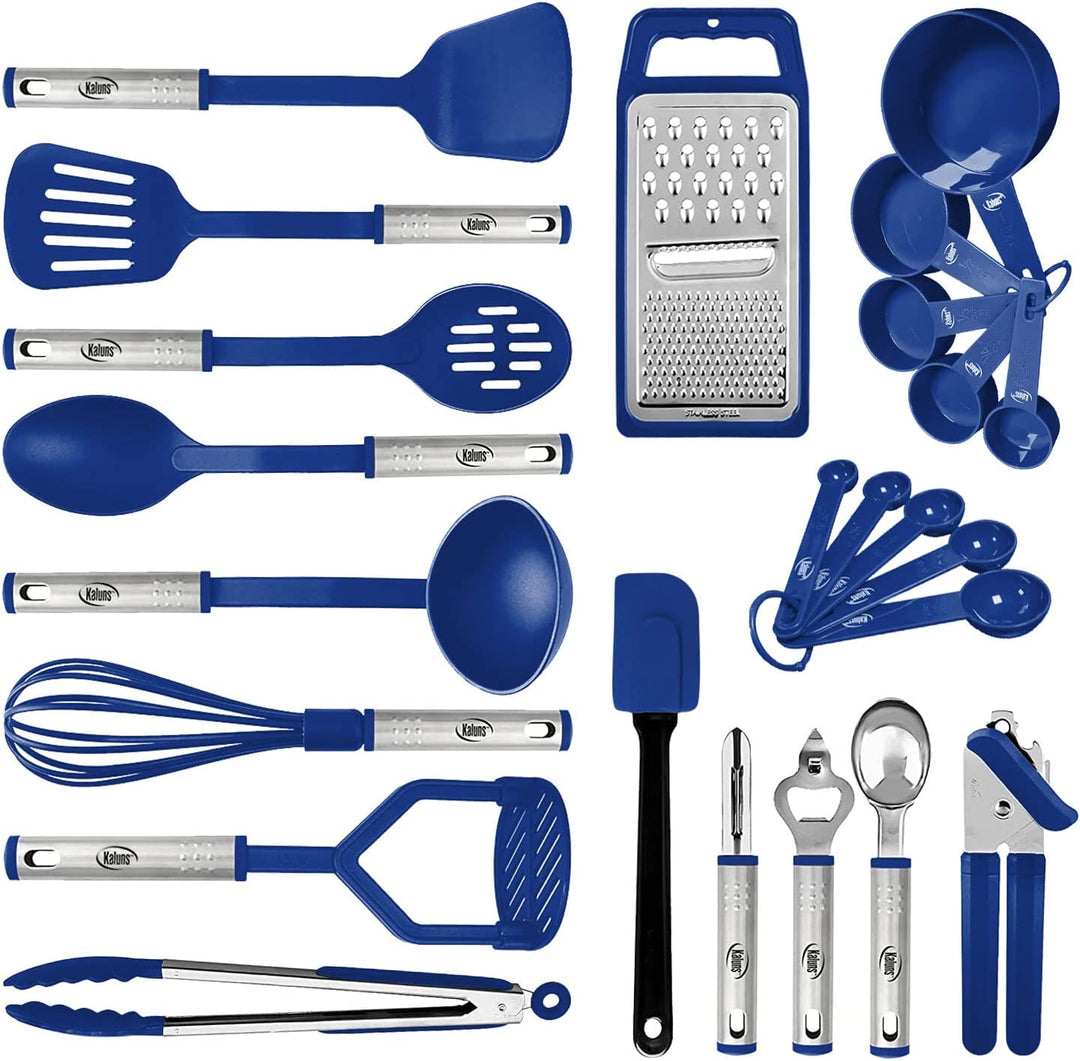 Küchenhelfer-Set aus Nylon und Edelstahl, 24-teilig 