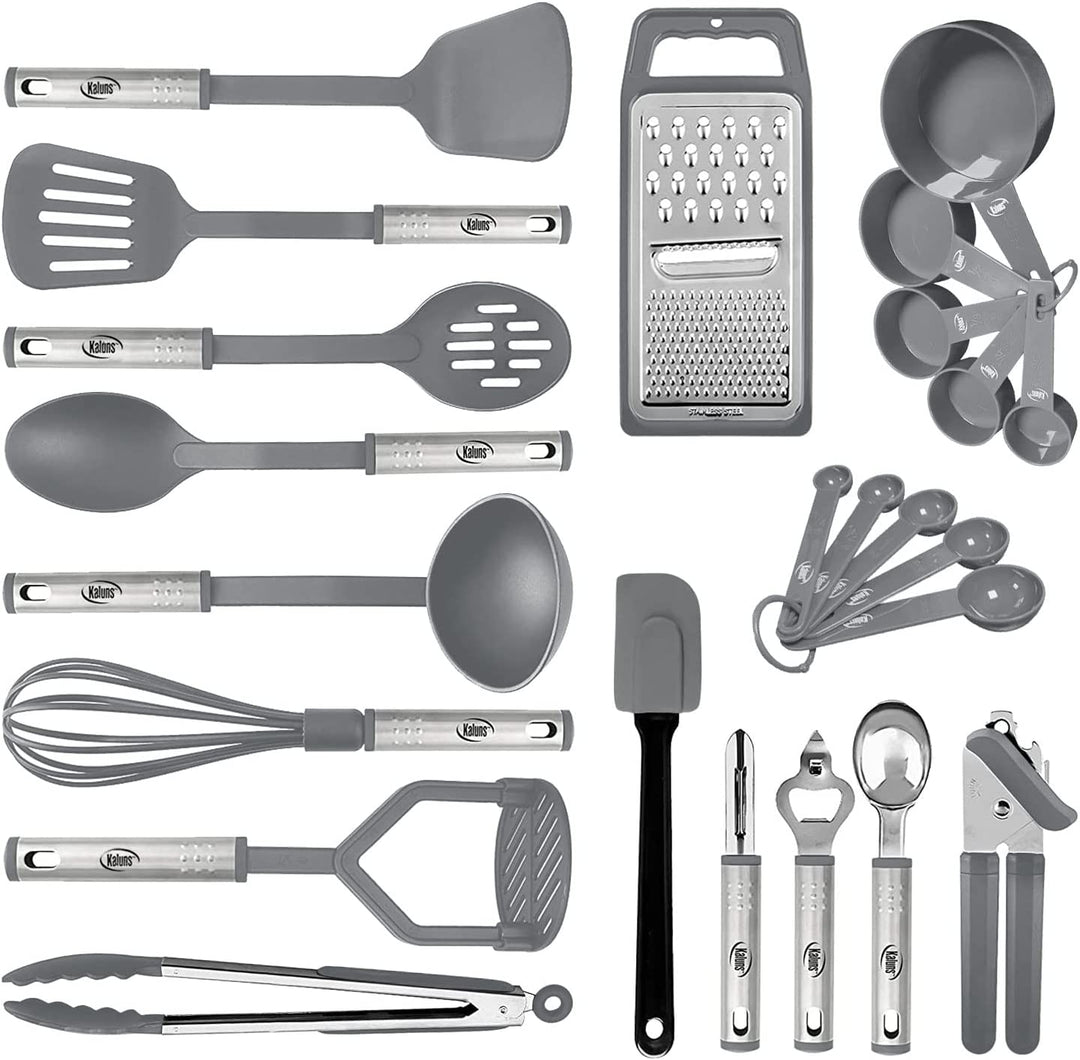 Küchenhelfer-Set aus Nylon und Edelstahl, 24-teilig 