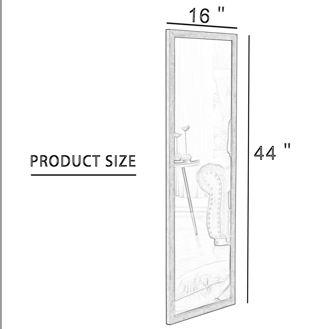 Black Solid Wood Frame Full-length Mirror, Dressing Mirror 44"*16"