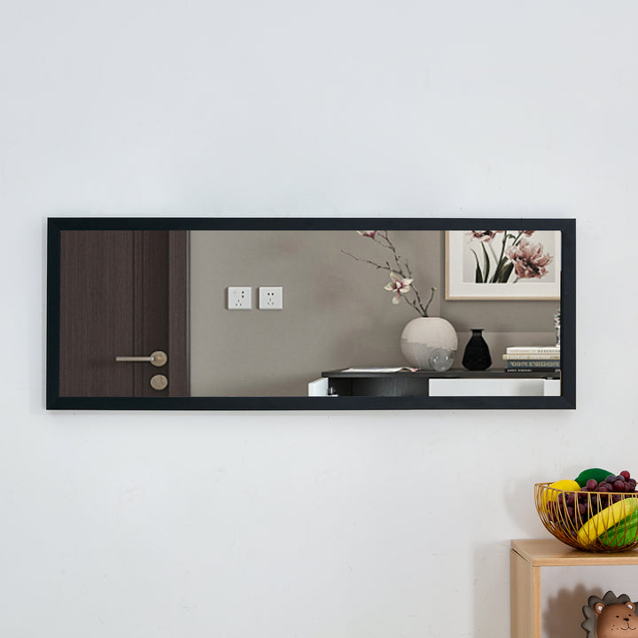 Black Solid Wood Frame Full-length Mirror, Dressing Mirror 44"*16"
